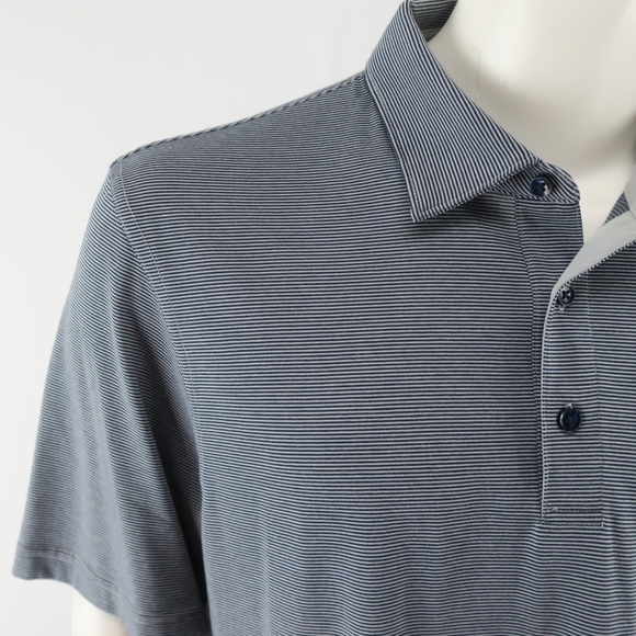 Jim Nantz Vineyard Vines Striped Polo Shirt Mens XL‎ Blue Gray Pima Cotton Blend - Picture 5 of 6